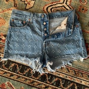 Levi’s Denim Shorts - Burnout Pattern, High Waist